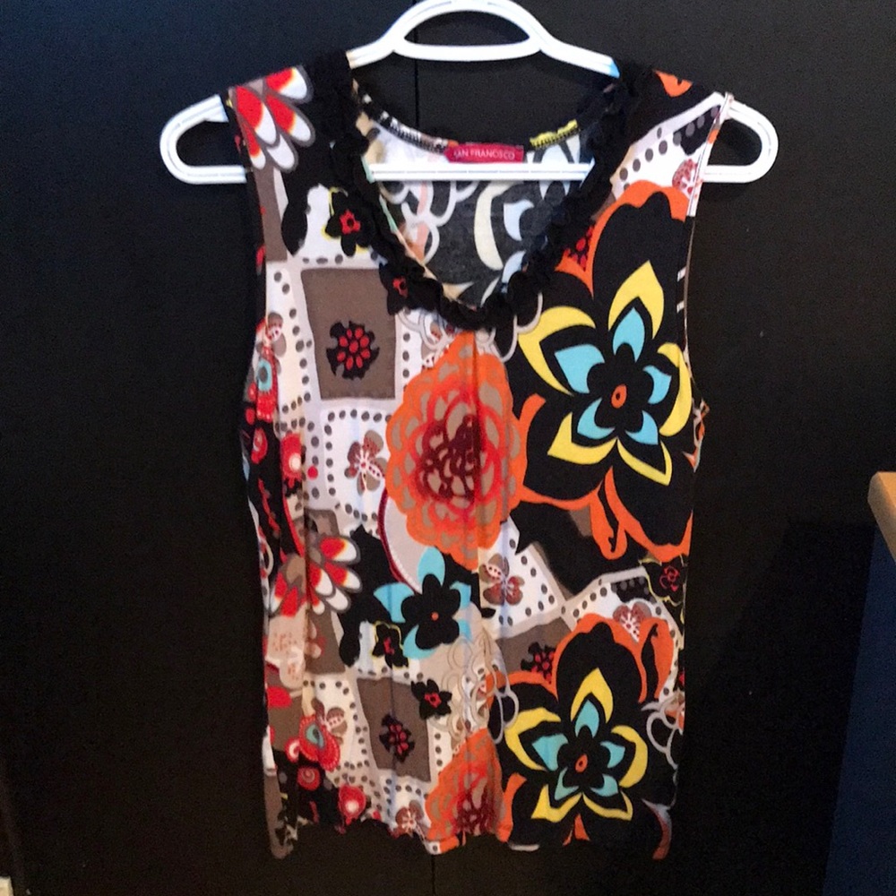 San Francisco Woman’s Colourful Sleeveless Top. Size Small. Vintage.